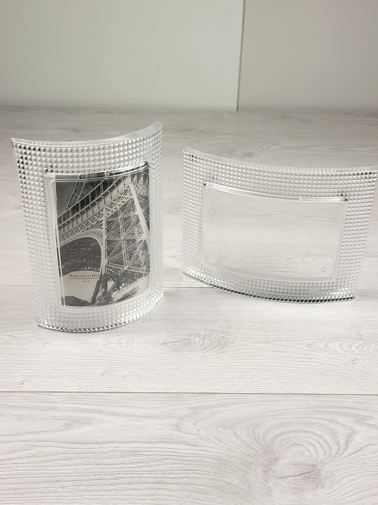 Sheffield pair of curved crystal picture frames (sorry, no shipping)
