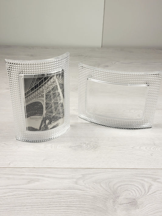 Sheffield pair of curved crystal picture frames (sorry, no shipping)