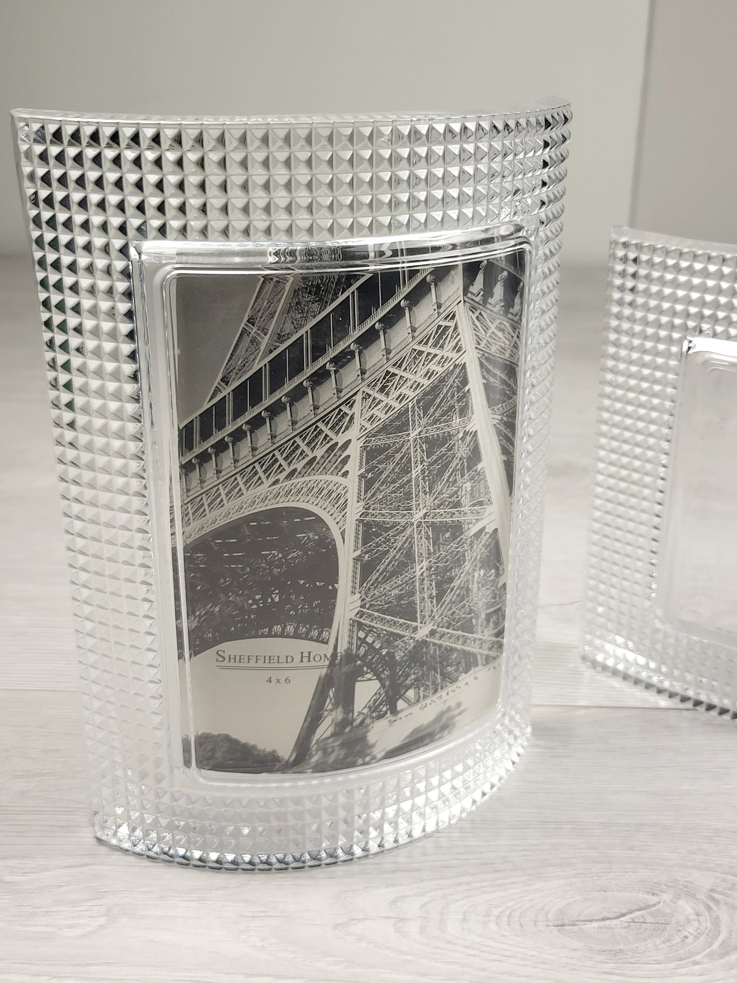 Sheffield pair of curved crystal picture frames (sorry, no shipping)