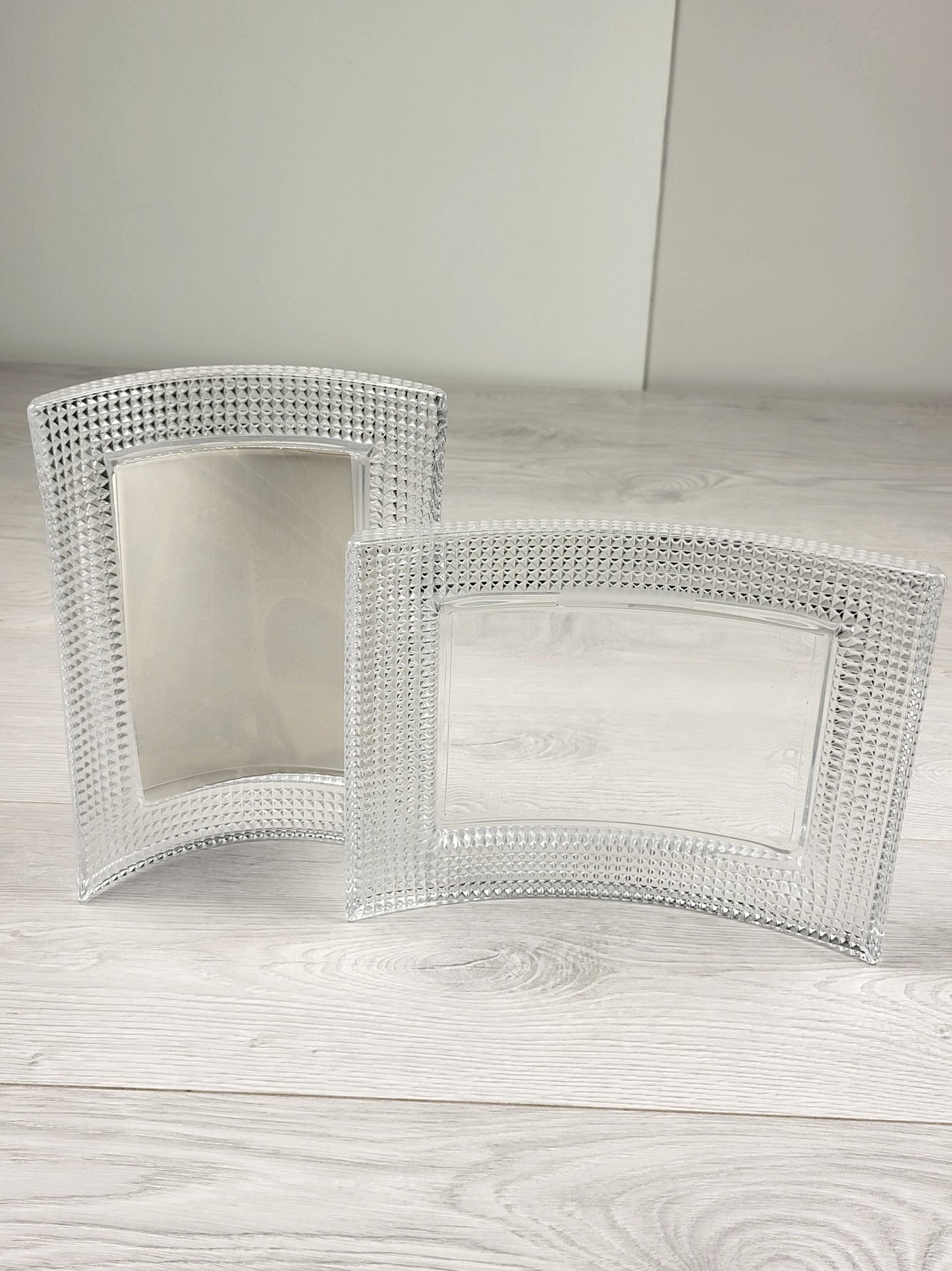 Sheffield pair of curved crystal picture frames (sorry, no shipping)
