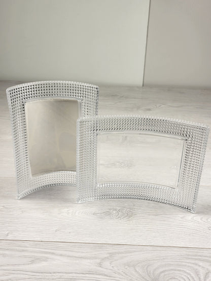 Sheffield pair of curved crystal picture frames (sorry, no shipping)