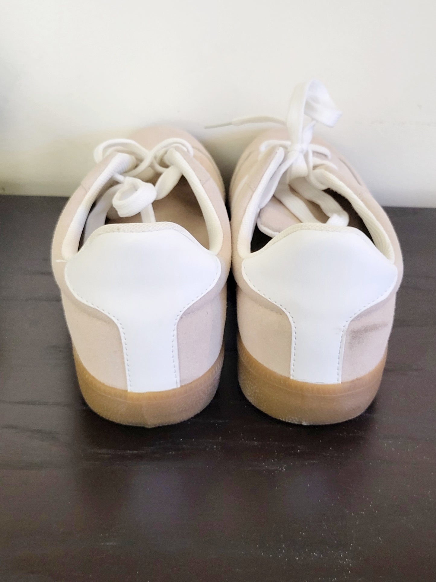 French Connection beige and white lace up "Austria" sneakers. Size 9 (ladies)