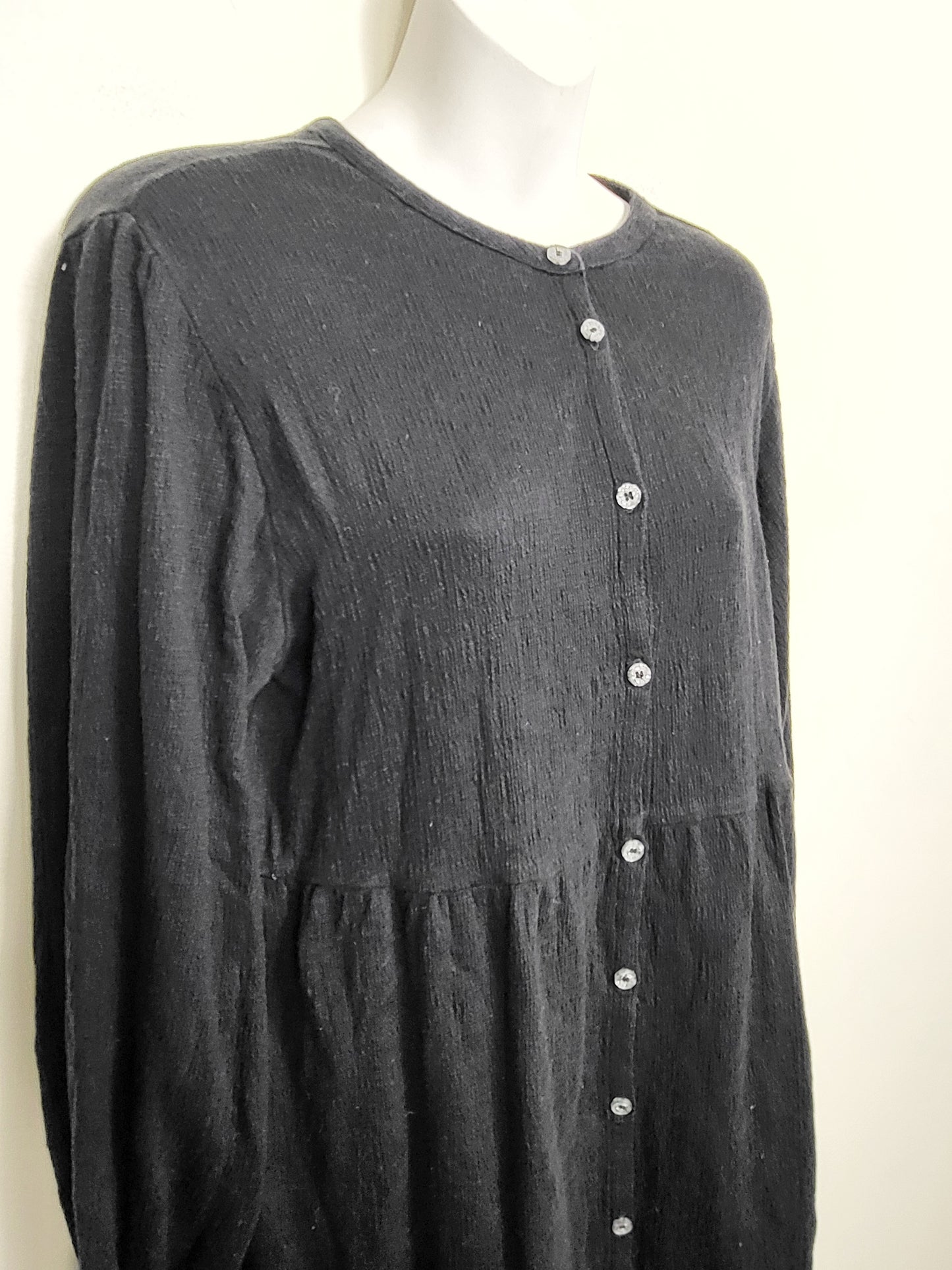 Richer Poorer black cloud weave button up dress. Size small