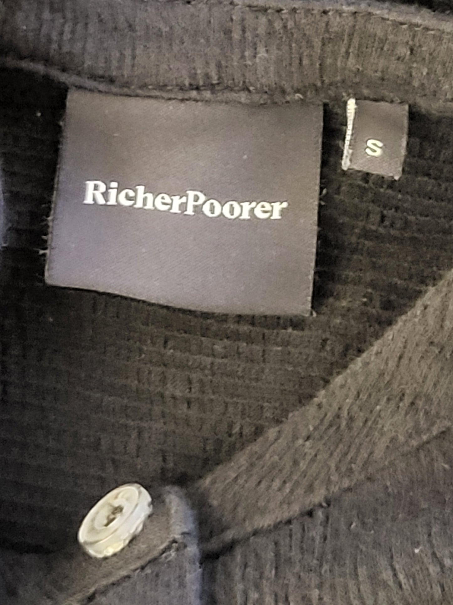 Richer Poorer black cloud weave button up dress. Size small