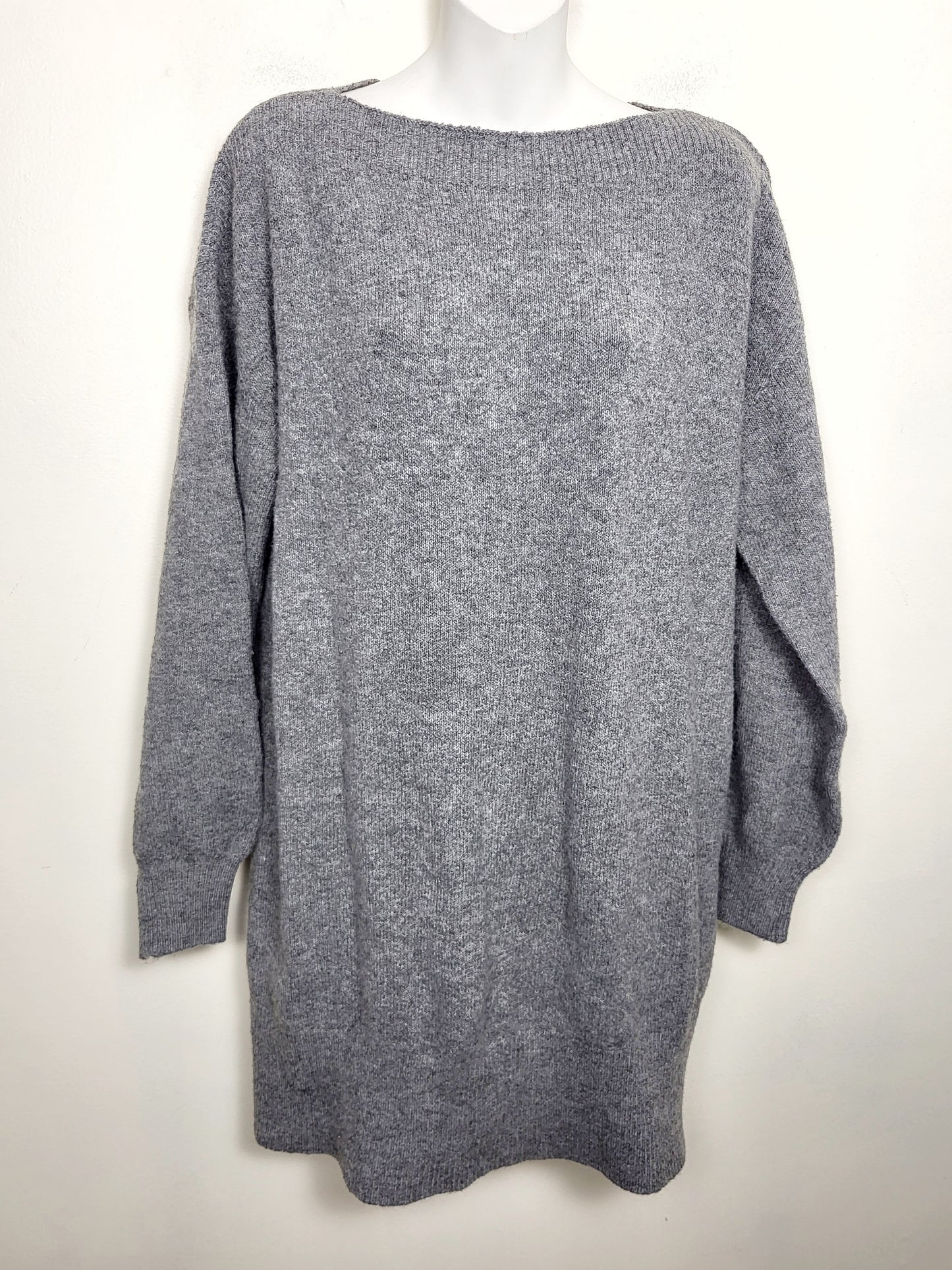 Noisy May grey oversized boat neck sweater dress. Size small