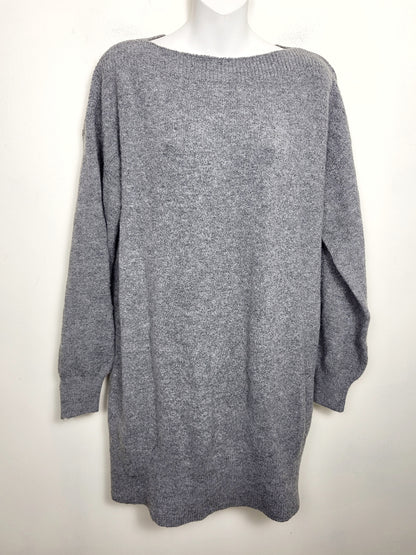 Noisy May grey oversized boat neck sweater dress. Size small