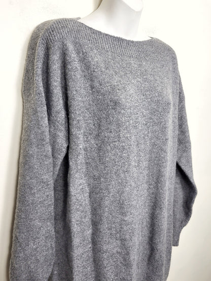 Noisy May grey oversized boat neck sweater dress. Size small