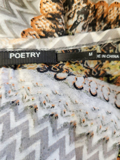 Poetry abstract patterned sleeveless dress. Size Medium