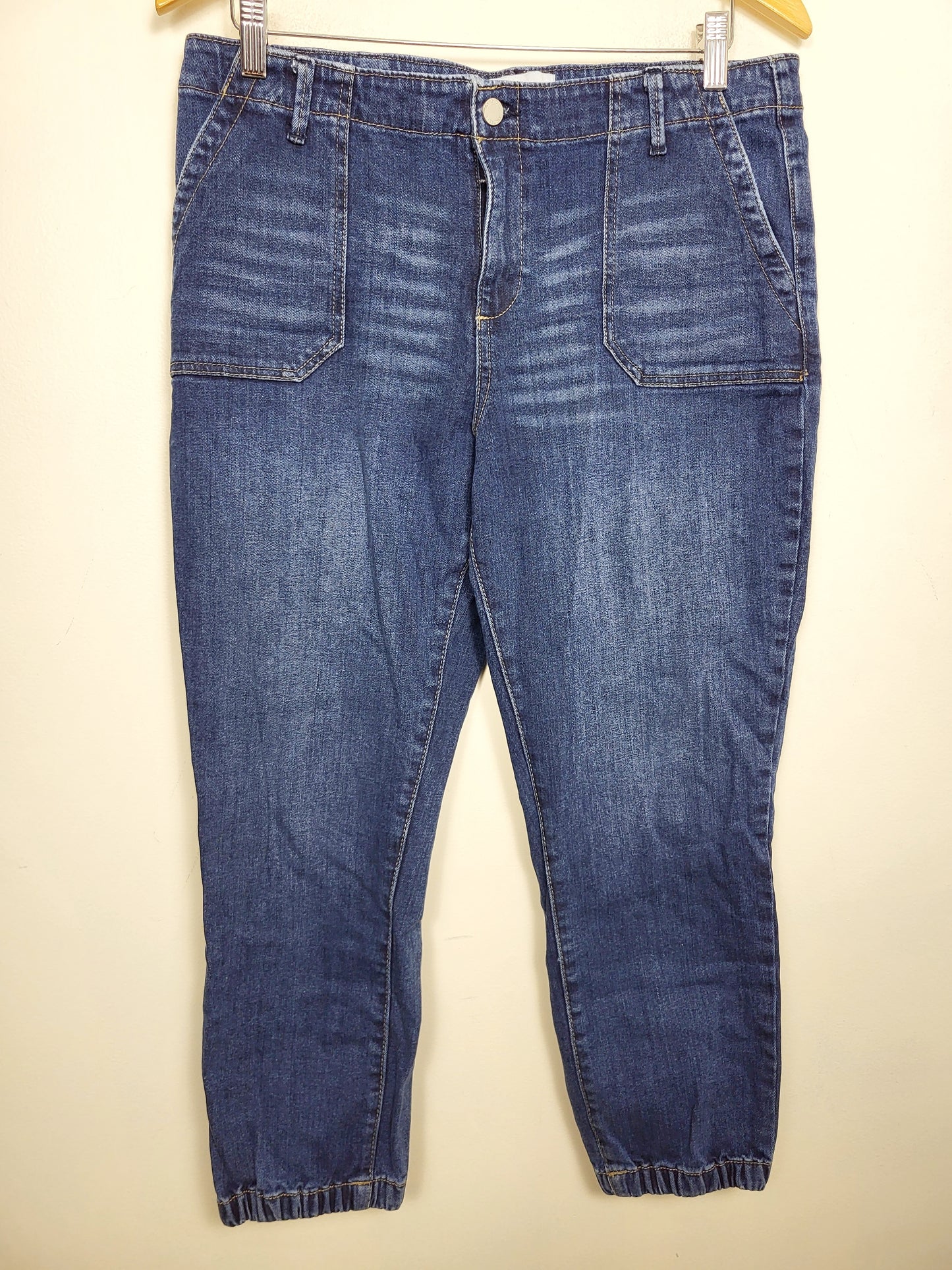 Jordache cropped denim joggers. Size 14