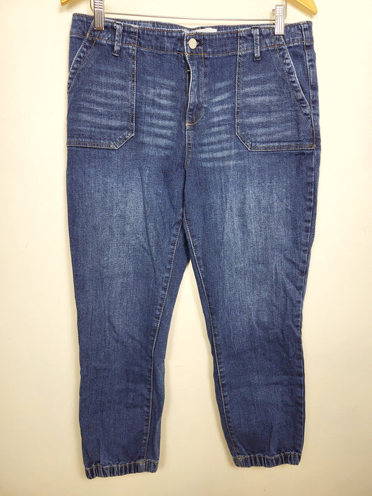 Jordache cropped denim joggers. Size 14