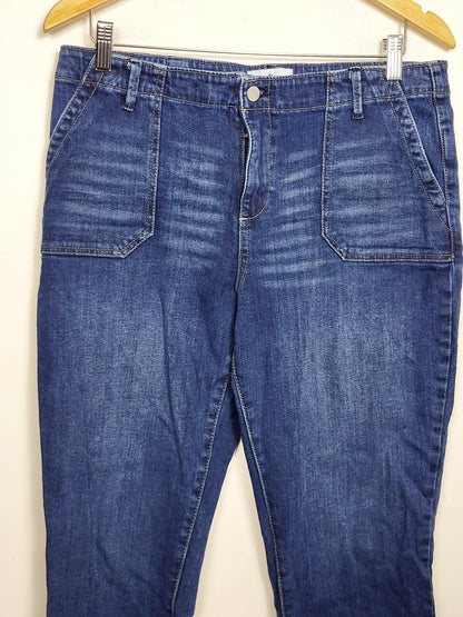 Jordache cropped denim joggers. Size 14