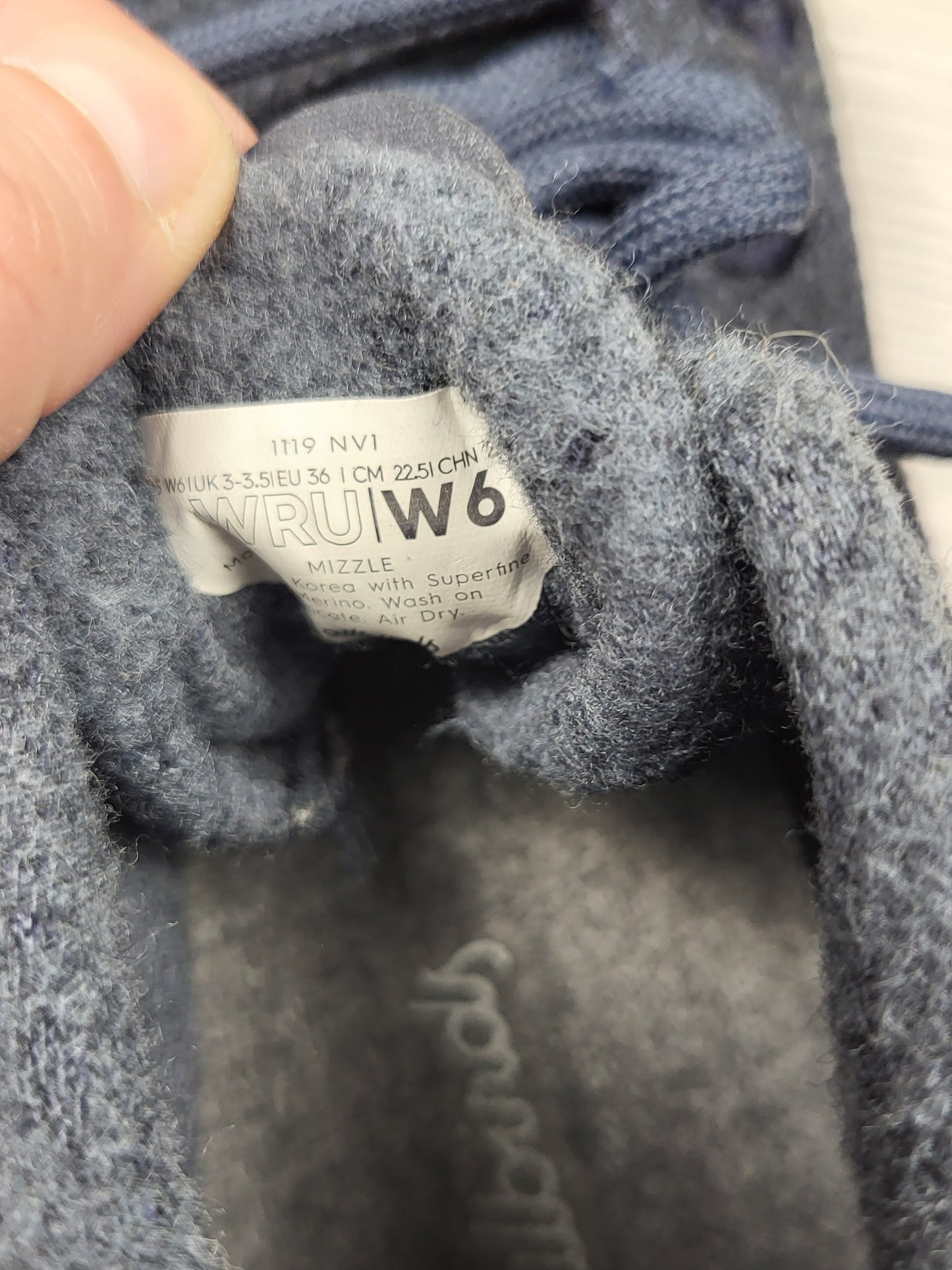 Allbirds navy wool hightop shoes. Ladies size 6