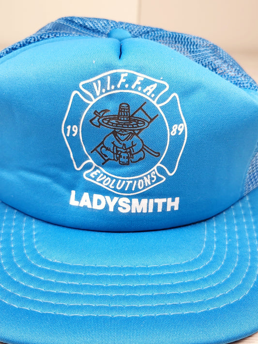 Vintage 1989 Ladysmith V.I.F.F.A Evolutions mesh snapback trucker hat