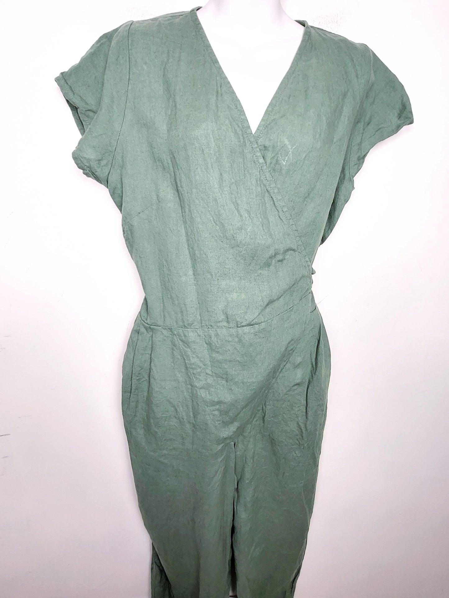 Not Perect Linen wrap style "Margaret" linen jumpsuit. Size large