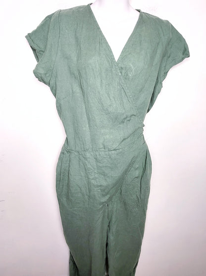 Not Perect Linen wrap style "Margaret" linen jumpsuit. Size large