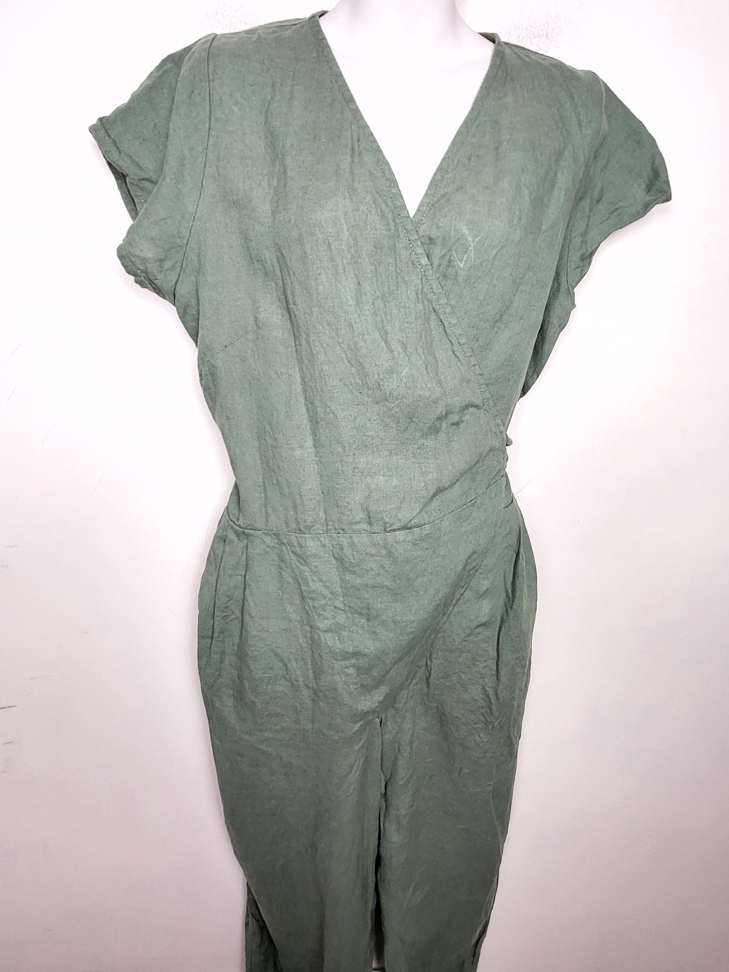 Not Perect Linen wrap style "Margaret" linen jumpsuit. Size large