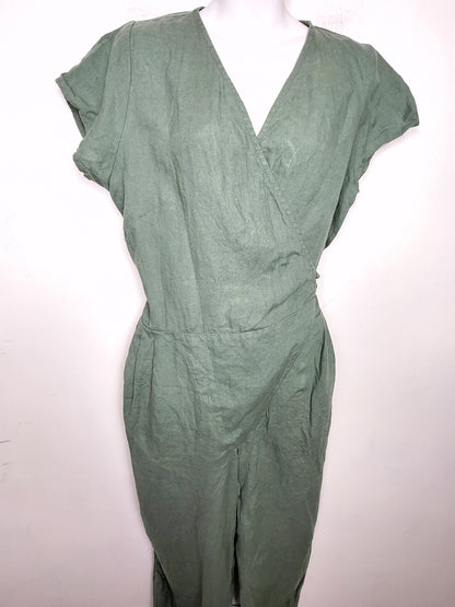 Not Perect Linen wrap style "Margaret" linen jumpsuit. Size large