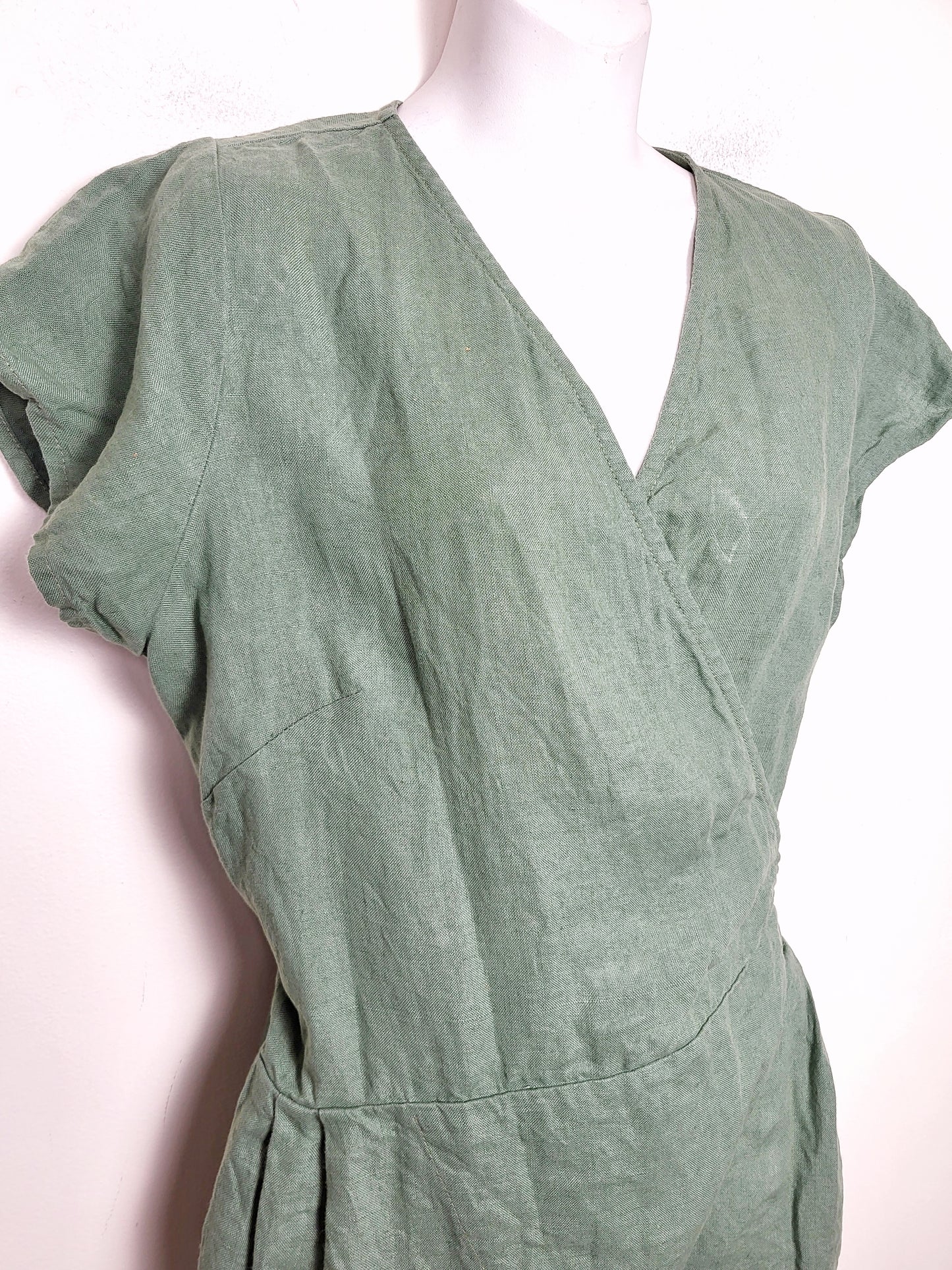 Not Perect Linen wrap style "Margaret" linen jumpsuit. Size large