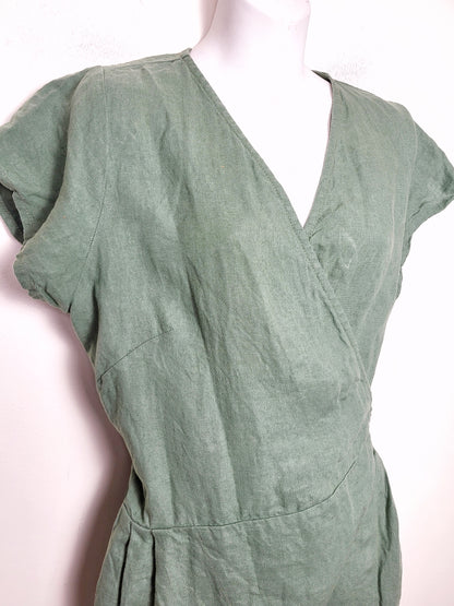 Not Perect Linen wrap style "Margaret" linen jumpsuit. Size large