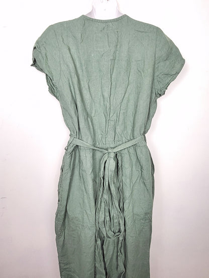 Not Perect Linen wrap style "Margaret" linen jumpsuit. Size large