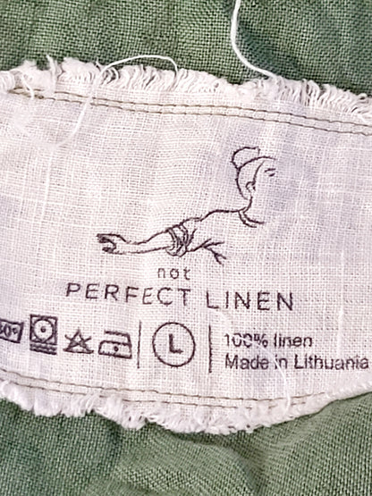 Not Perect Linen wrap style "Margaret" linen jumpsuit. Size large