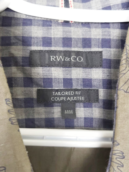 RW and Co. green leaf printed tailor fit button down shirt. Men's size medium