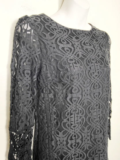 Iska black lace shift dress. Size 6