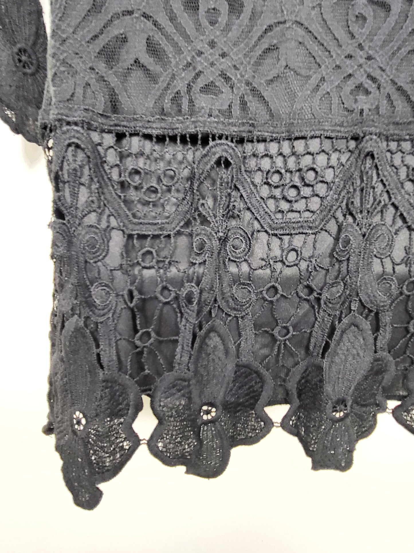 Iska black lace shift dress. Size 6