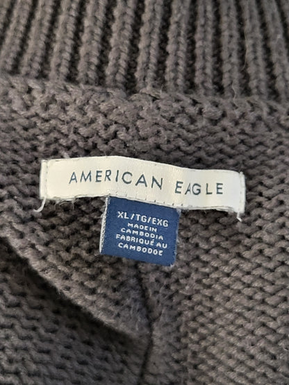 American Eagle grey v-neck oversized sweater. Size XL