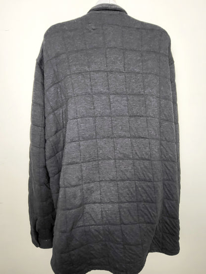 Eddie Bauer grey quilted button down shirt jacket. Unisex size 2XL