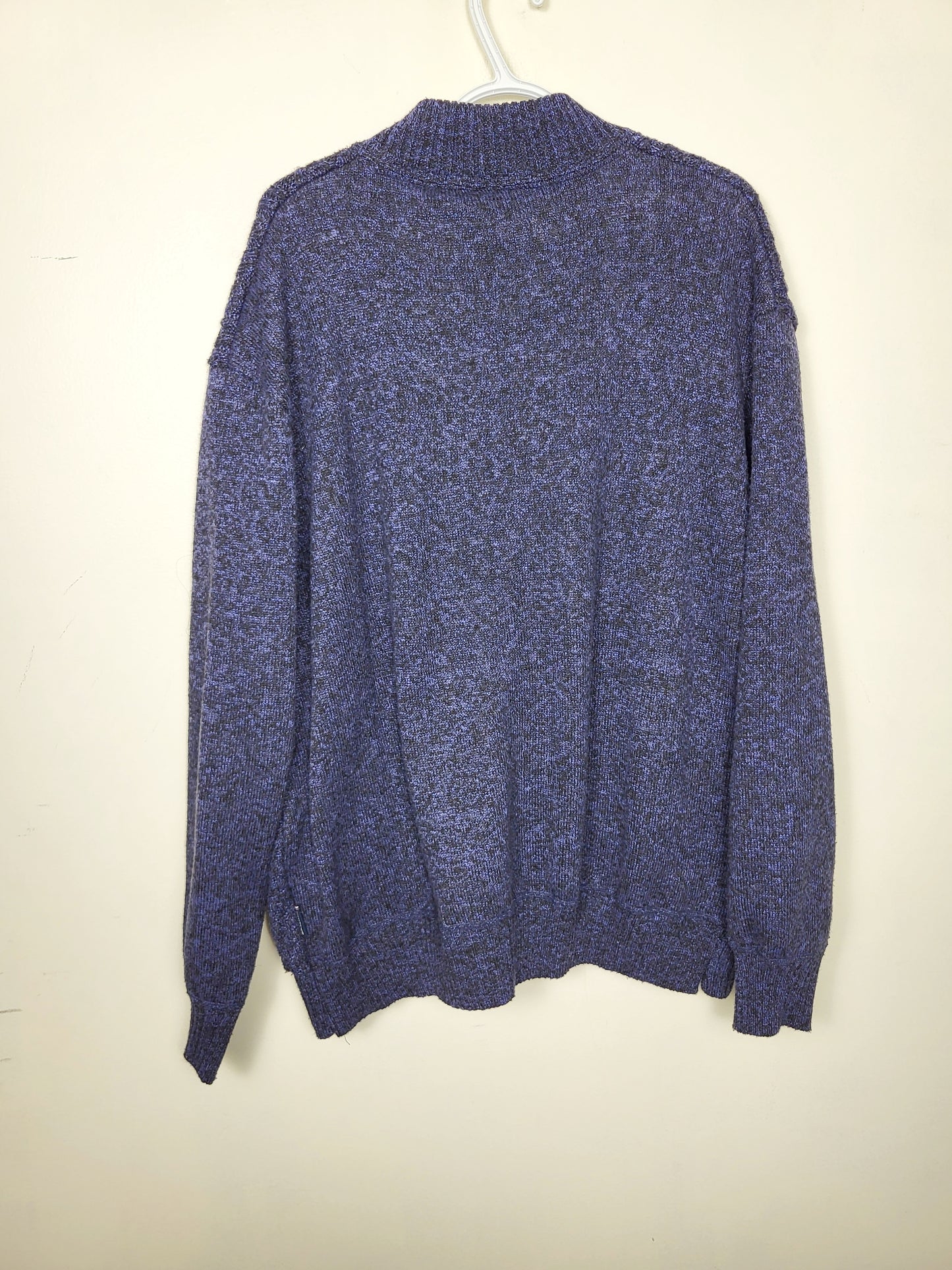 Hechter Paris blue cable knit zippered sweater with fleece lining. Men's size 2X