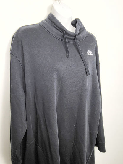 NEW - Nike black oversized fit fleece mock neck sweatshirt. Ladies size 1X