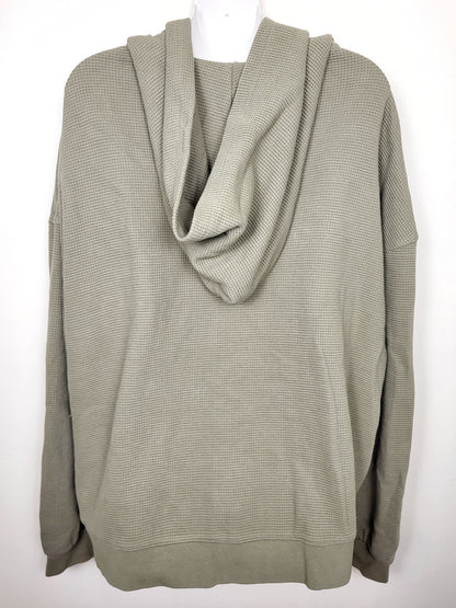 Brunette the Label green waffle knit zip up hoodie. Size 2XL - 3XL