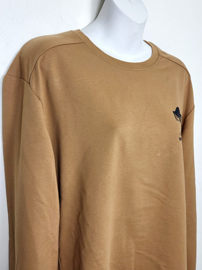 Woods tan crewneck sweatr. Men's Large / Ladies XL