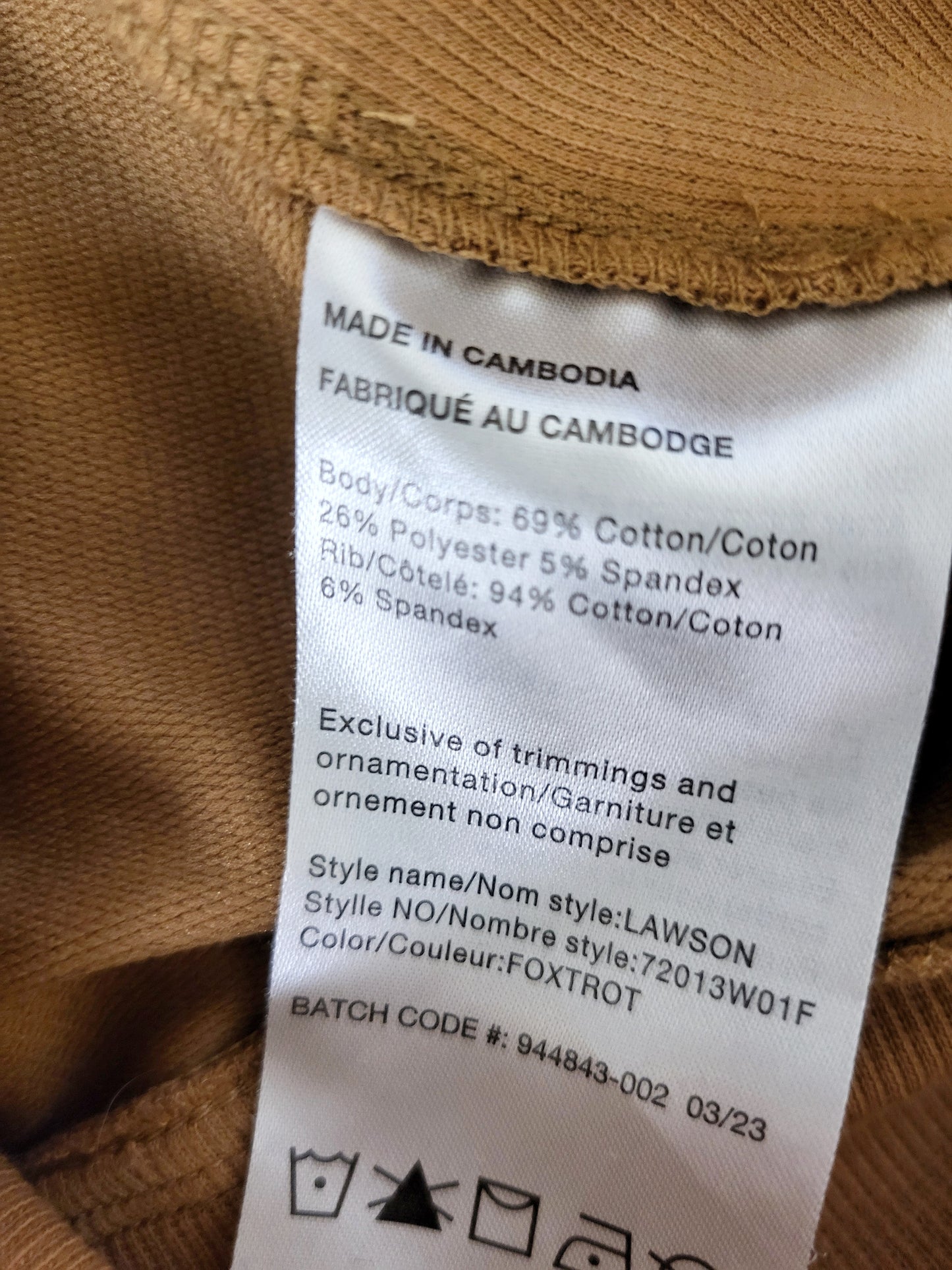 Woods tan crewneck sweatr. Men's Large / Ladies XL