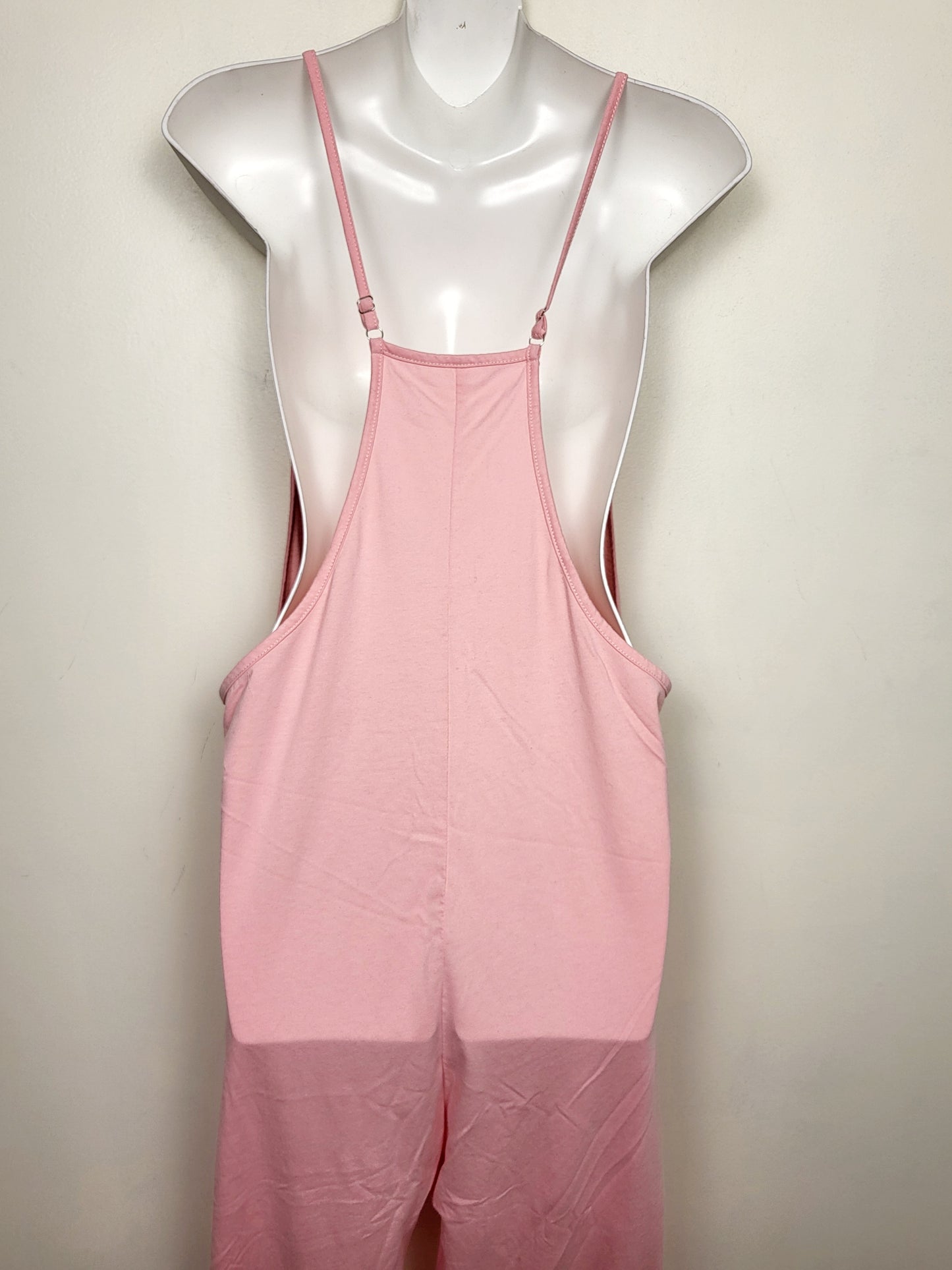 Pink oversize baggy romper / coveralls. Size large