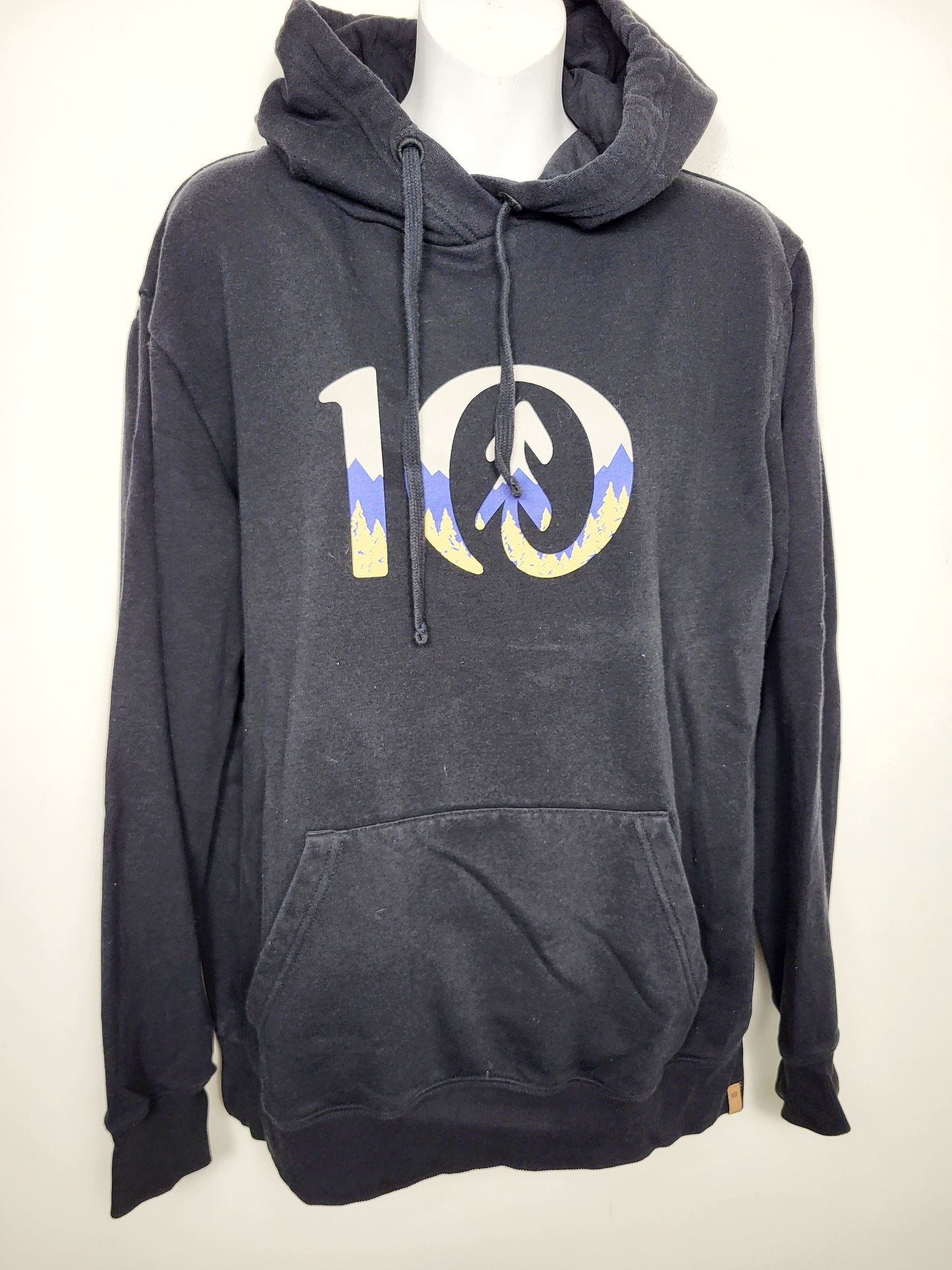 Tentree black mountain logo pullover hoodie. Men's medium / ladies large