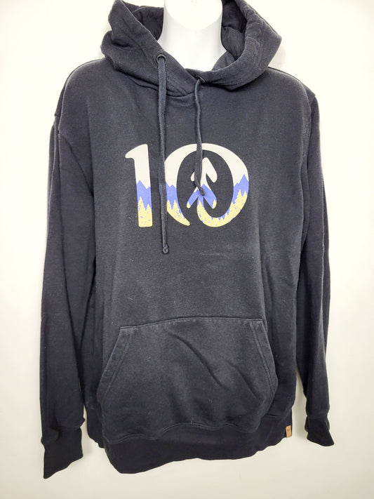 Tentree black mountain logo pullover hoodie. Men's medium / ladies large
