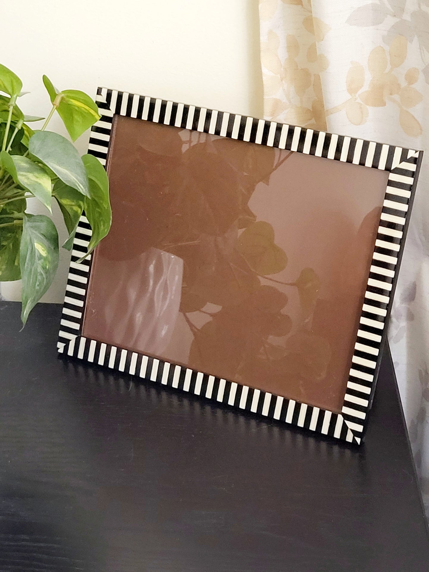 Natalini 8 x 10 inch black and white striped photo frame (sorry, no shipping)