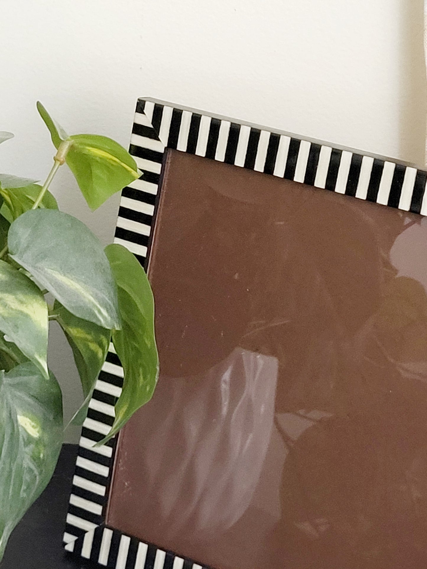 Natalini 8 x 10 inch black and white striped photo frame (sorry, no shipping)