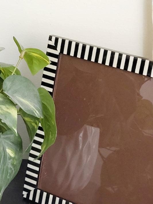 Natalini 8 x 10 inch black and white striped photo frame (sorry, no shipping)