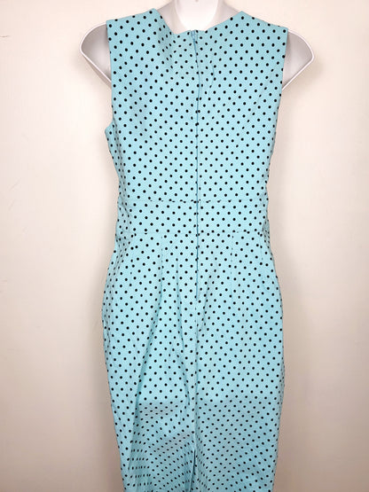 Hell Bunny Vixen aqua polka dot "Miley" pin-up / rockabilly style dress. Size small