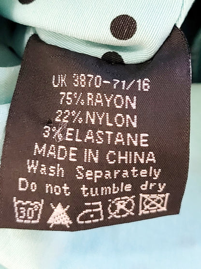 Hell Bunny Vixen aqua polka dot "Miley" pin-up / rockabilly style dress. Size small