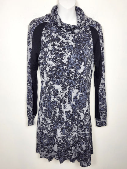 Pieces by Kensie black and grey abstract knit cowl neck dress. Size smal