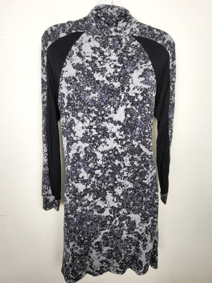 Pieces by Kensie black and grey abstract knit cowl neck dress. Size smal