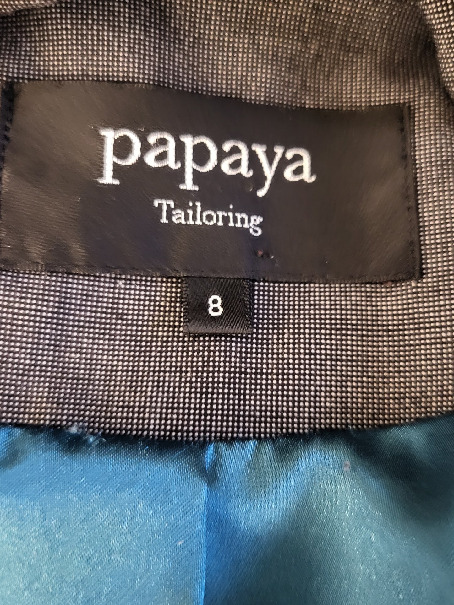 Papaya Tailoring grey single breasted blazer. Size 8 (measures as a small)