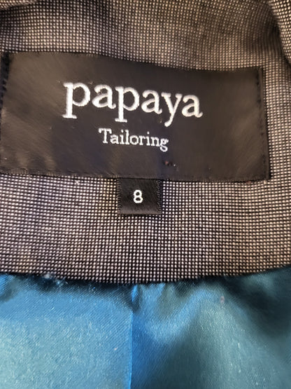 Papaya Tailoring grey single breasted blazer. Size 8 (measures as a small)
