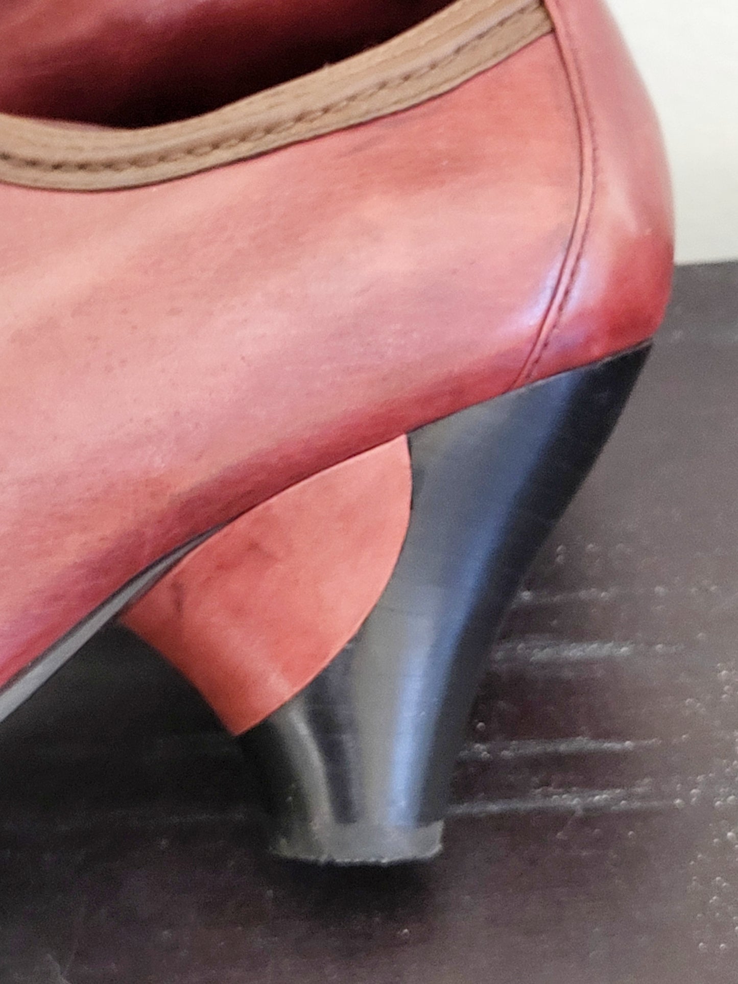 Everybody by BZ Moda red leather heeled booties. Size 37 (US size 6.5)