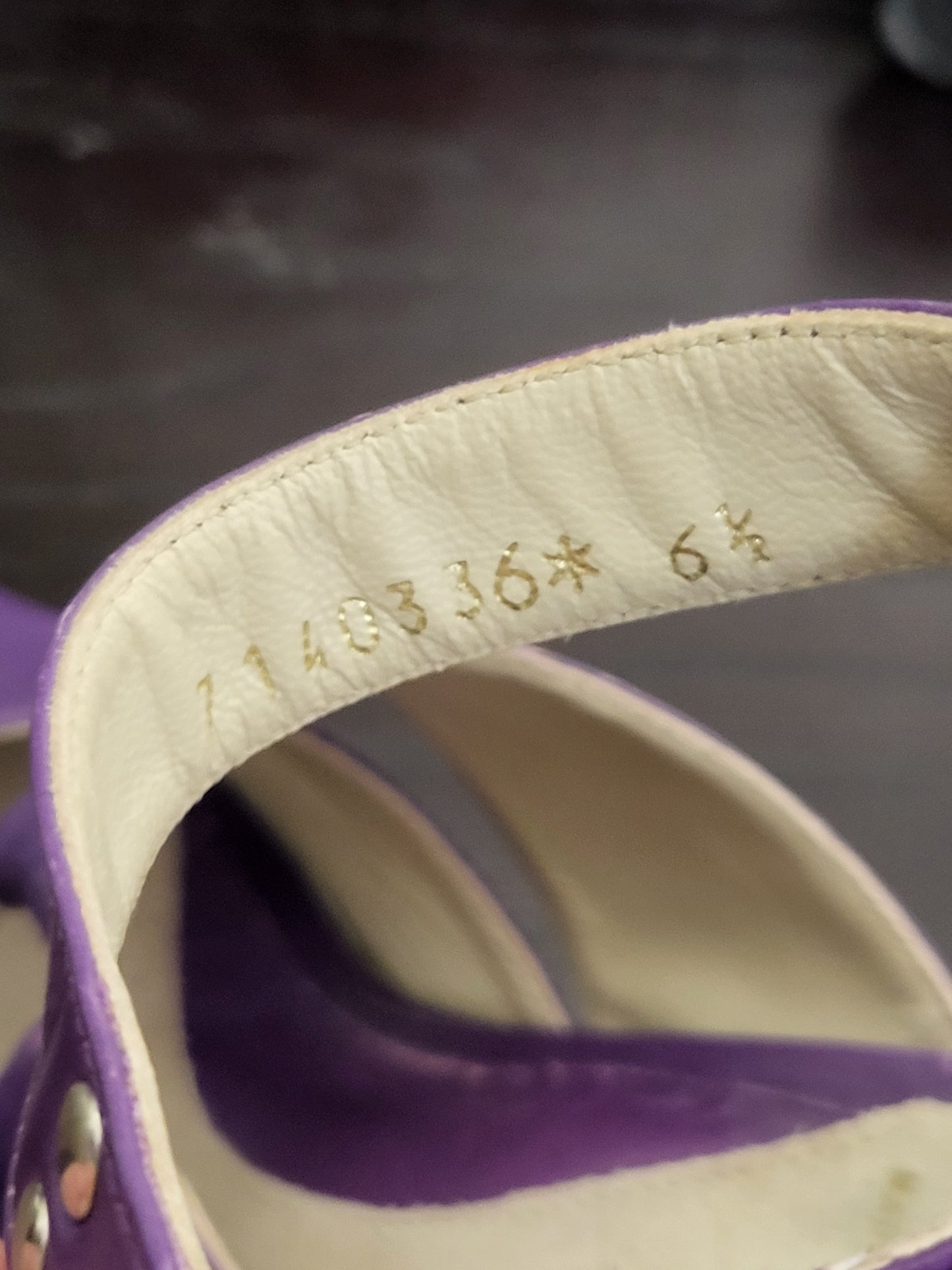 John Fluevog deep purple heeled sandals. Size 6.5