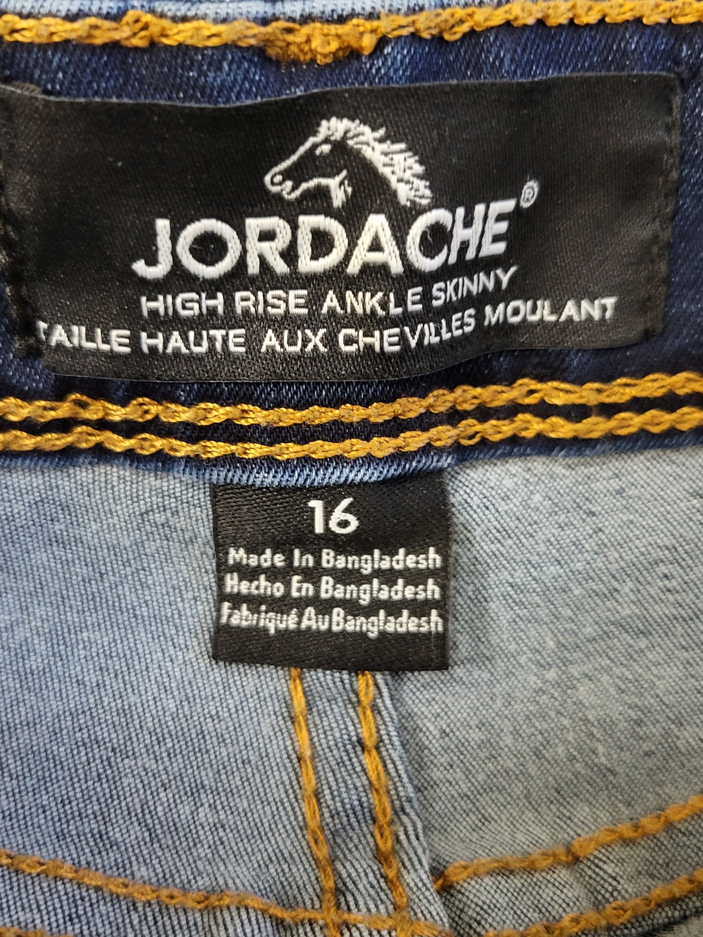 Jordache high rise ankle skinny jeans. Size 16
